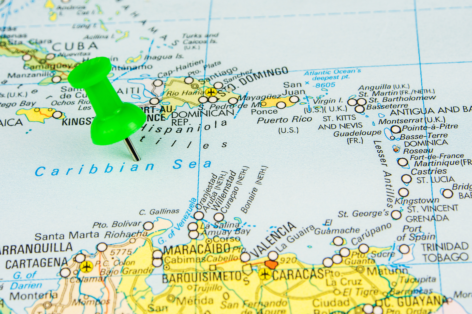 Puerto Rico, Cuba, and Venezuela
